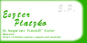 eszter platzko business card